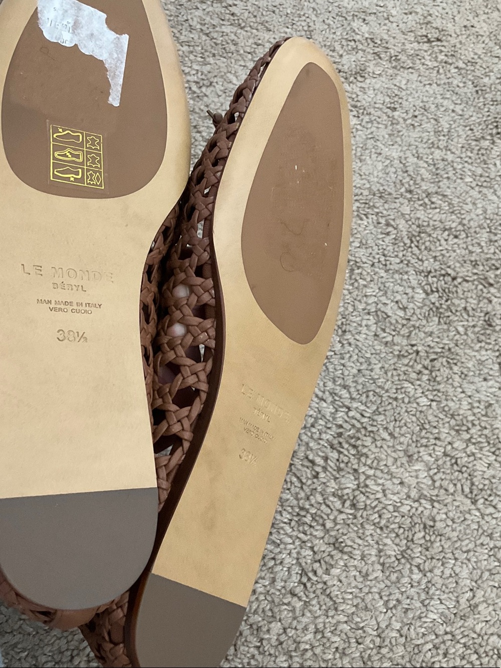 Zara Brown Woven Ballet Flats - Picture 6 of 9